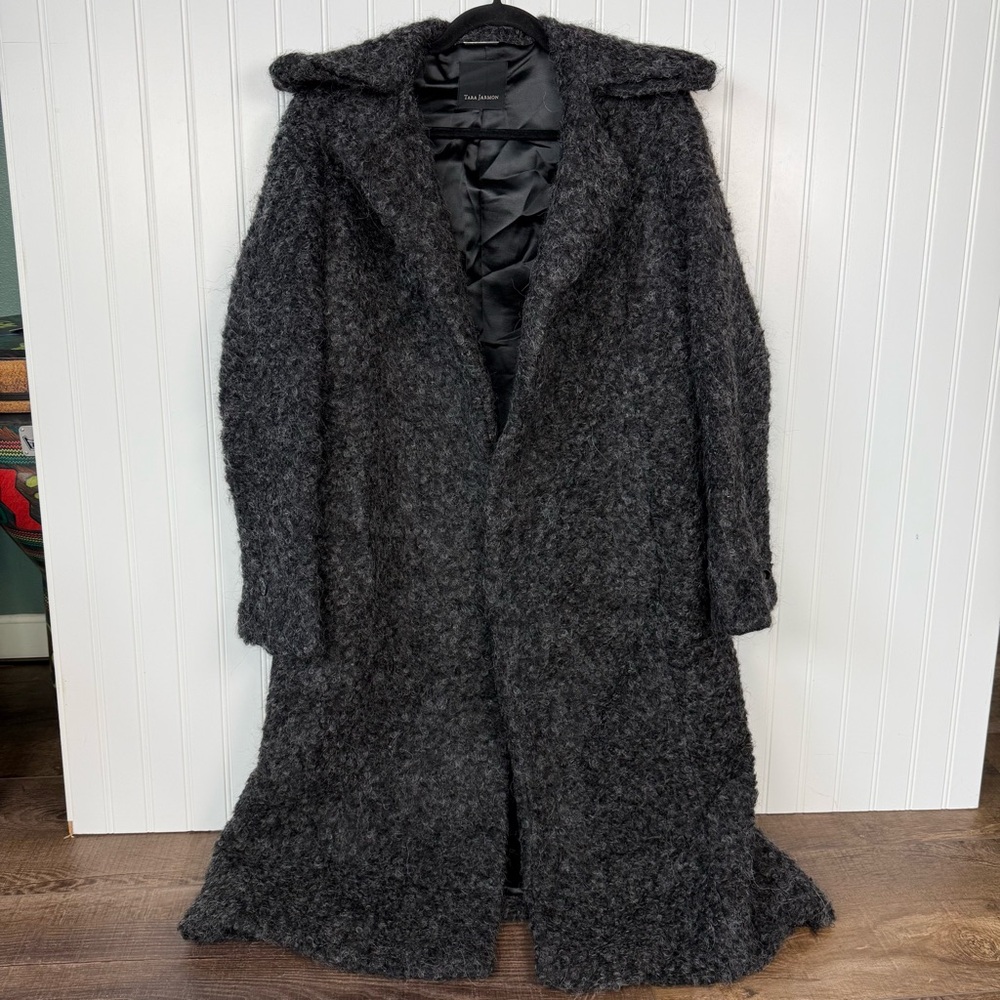 Tara Jarmon Alpaca Wool Coat Made in France Designer Overcoat S/M